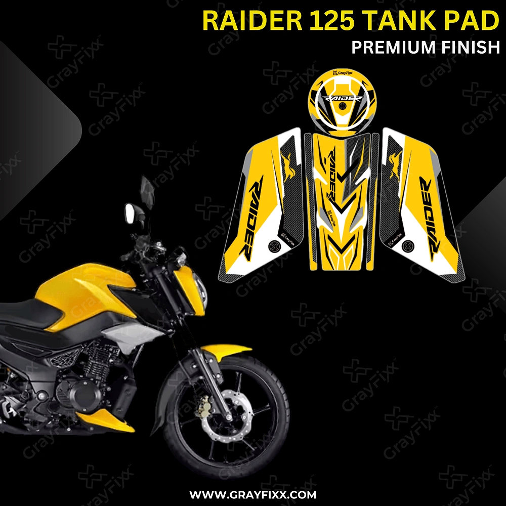 Raider 125 Full Tank Pad with Knee Pad | Full Tank Pad Compatible with Raider 125, Waterproof, Premium Finish, Pack of 1